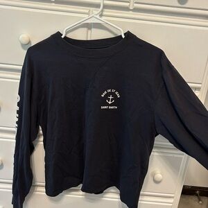 john galt cropped navy long sleeve